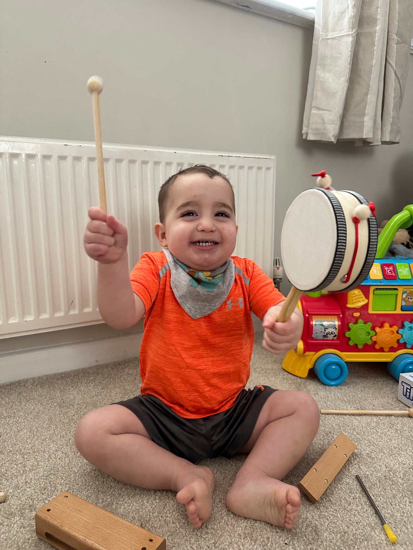 Комплект Монтеcори дървени музикални инструменти (10 инструмента)